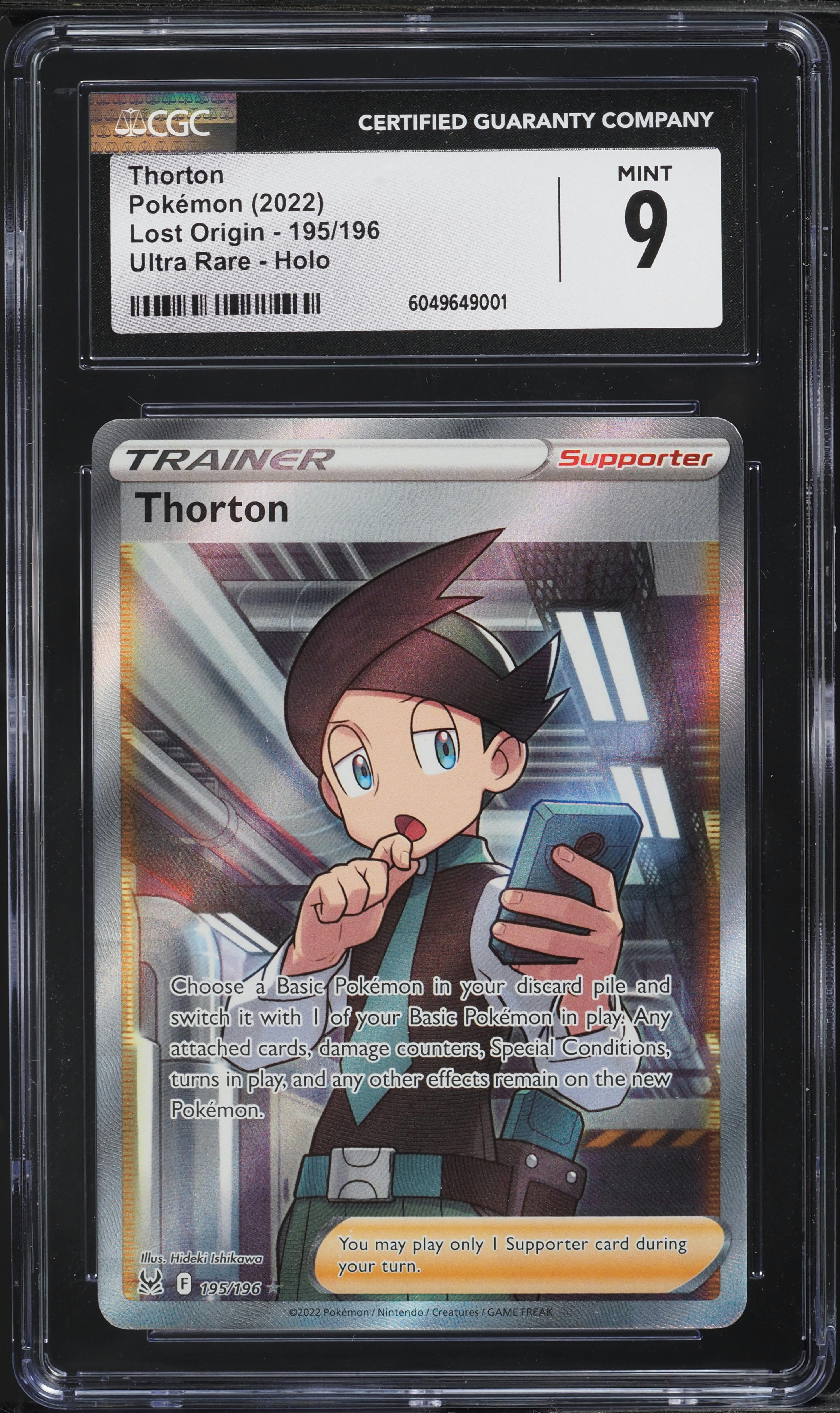 2022 Pokemon Sword & Shield Lost Origin UR Thorton #195 CGC 9 MINT