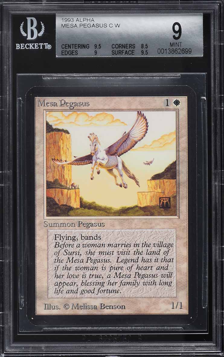 1993 Magic The Gathering MTG Alpha Mesa Pegasus C W BGS 9 MINT