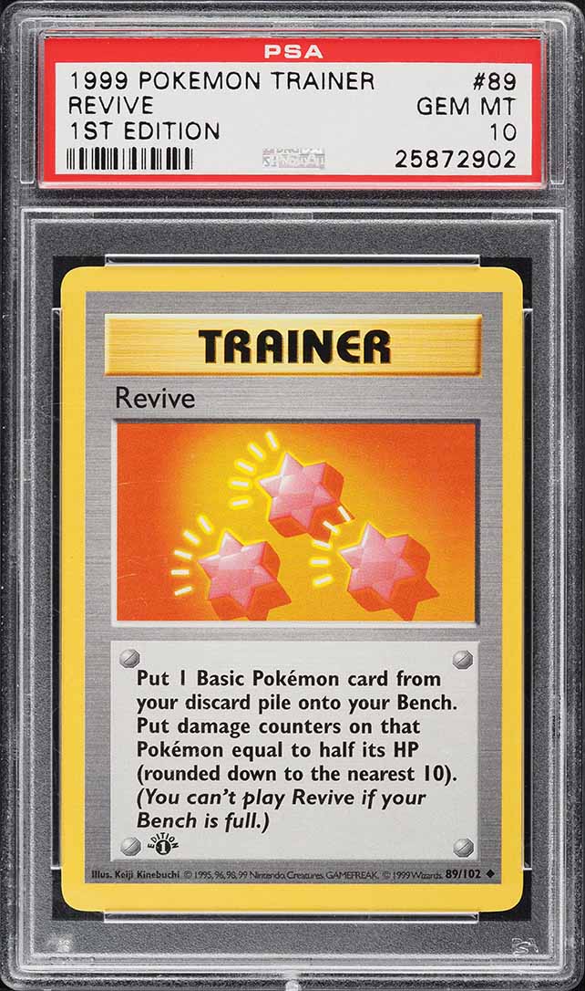 1999 Pokemon Base Set Shadowless 1st Edition Revive #89 PSA 10 GEM MINT