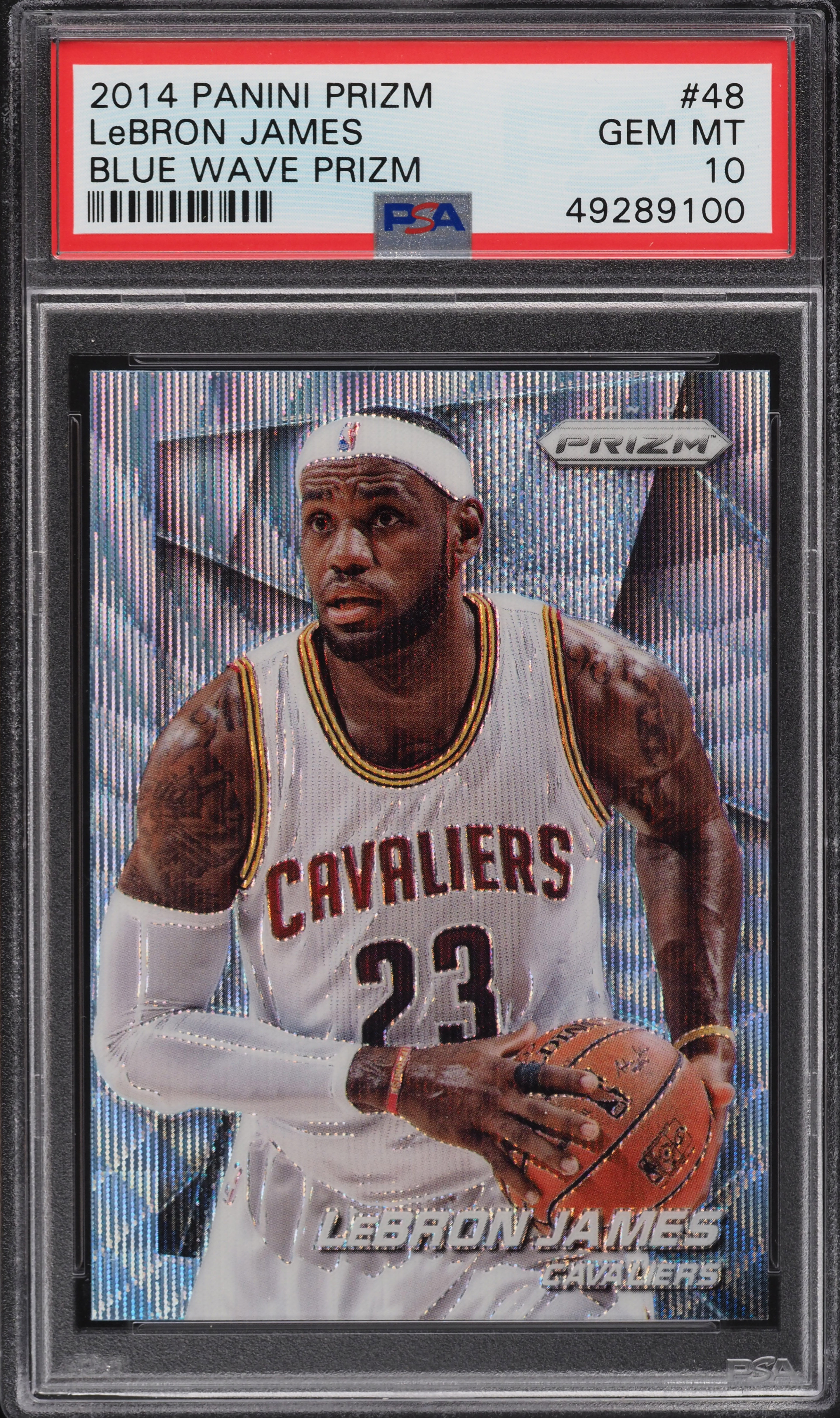 2014 Panini Prizm Blue Wave Prizms LeBron James #48 PSA 10 GEM MINT