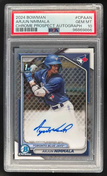 2024 Bowman Chrome Autographs #CPA-AN Arjun Nimmala RC Auto PSA 10