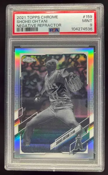 2021 Topps Chrome Negative Refractor #159 Shohei Ohtani PSA 9