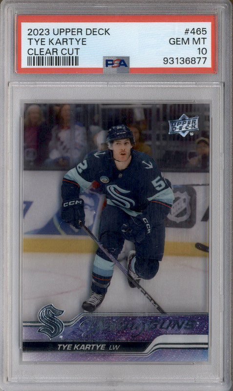 2023 Upper Deck Clear Cut #465 Tye Kartye Young Guns RC Rookie PSA 10