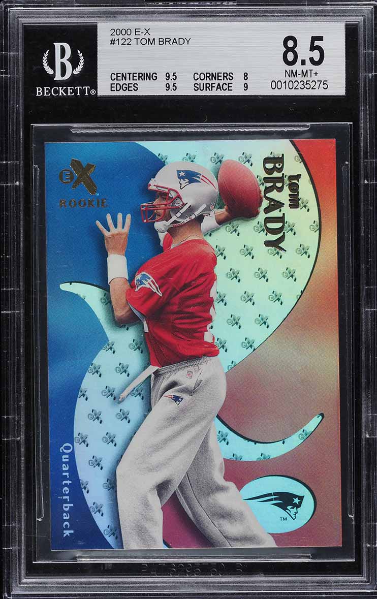 2000 Fleer E-X Tom Brady ROOKIE /1500 #122 BGS 8.5 NM-MT+