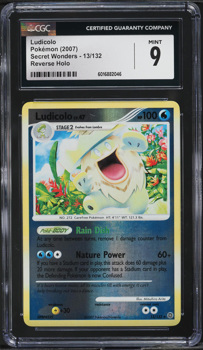 2007 Pokemon Diamond & Pearl Secret Wonders Reverse Holo Ludicolo #13 CGC 9 MINT