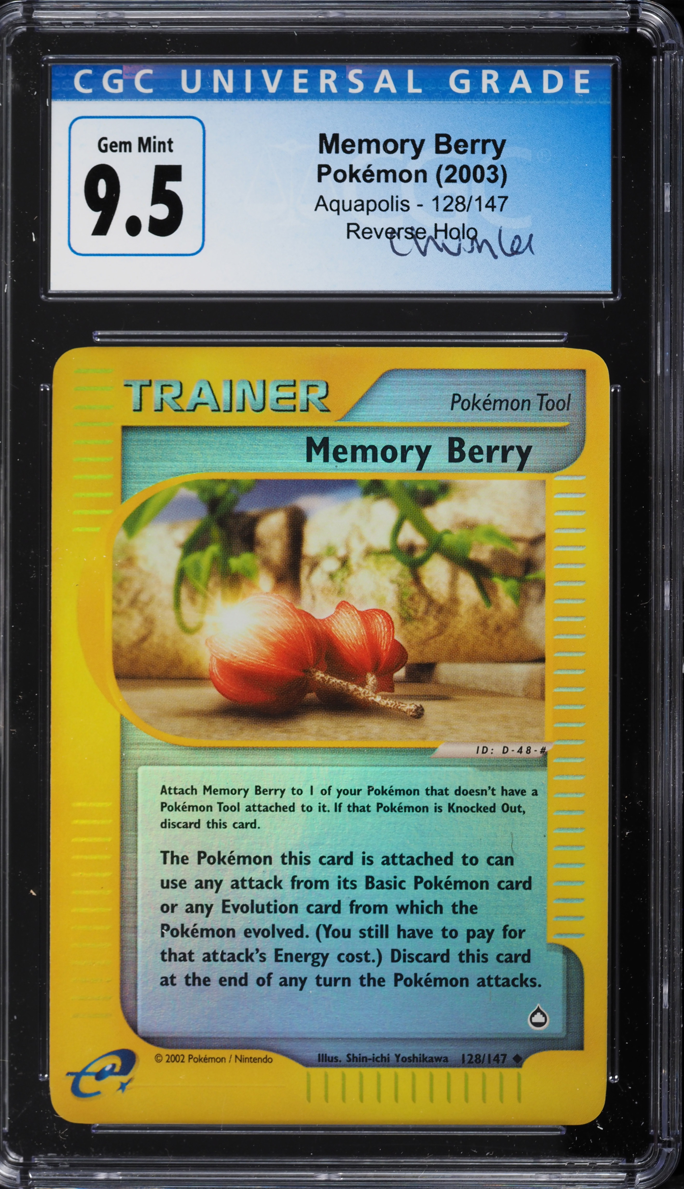 2003 Pokemon Aquapolis Reverse Holo Memory Berry #128 CGC 9.5 GEM MINT
