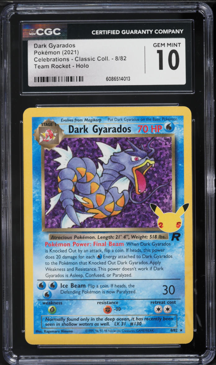 2021 Pokemon SWSH Celebrations Classic Holo Dark Gyarados #8 CGC 10 GEM MINT