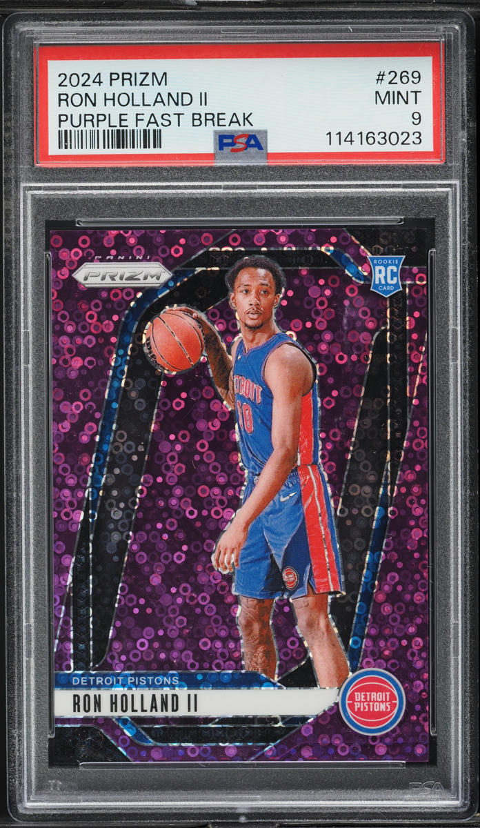 2024 Panini Prizm Purple Fast Break Ron Holland II ROOKIE /75 #269 PSA 9 MINT