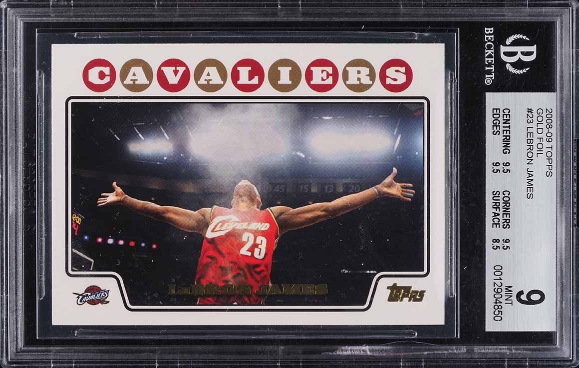 2008 Topps Basketball Gold Foil LeBron James #23 BGS 9 MINT