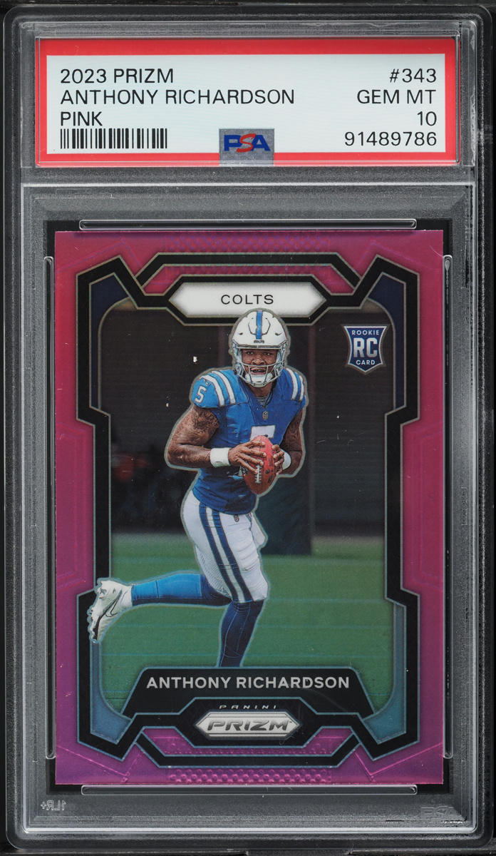 2023 Panini Prizm Pink Prizm Anthony Richardson ROOKIE #343 PSA 10 GEM MINT