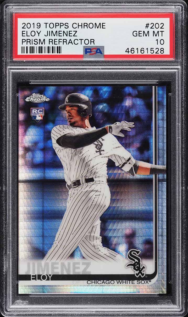 2019 Topps Chrome Prism Refractor Eloy Jimenez ROOKIE #202 PSA 10 GEM MINT