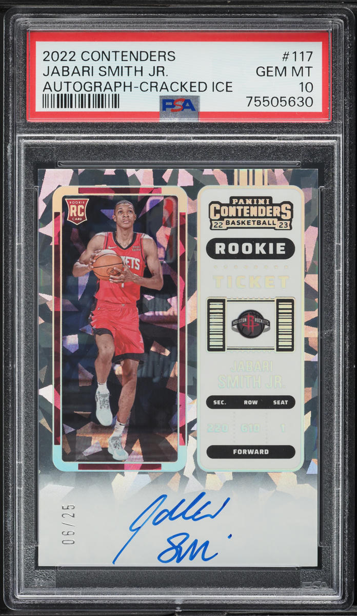 2022 Panini Contenders Cracked Ice Jabari Smith Jr. ROOKIE AUTO /25 #117 PSA 10