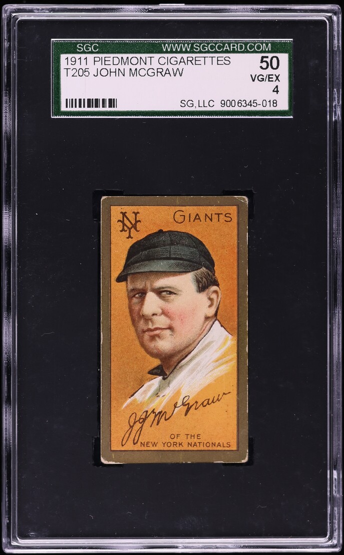 1911 T205 Gold Border John McGraw SGC 4 VGEX