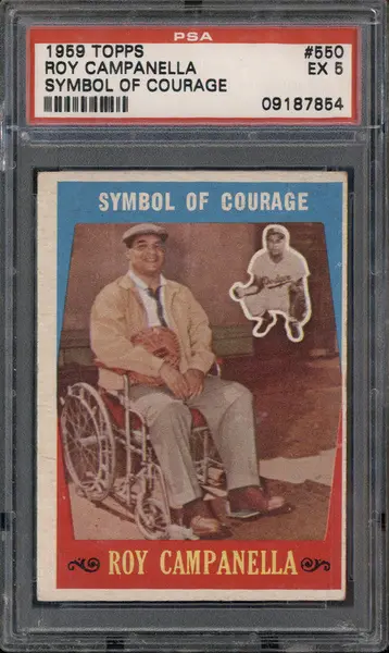 1959 Topps Symbol Of Courage #550 Roy Campanella PSA 5