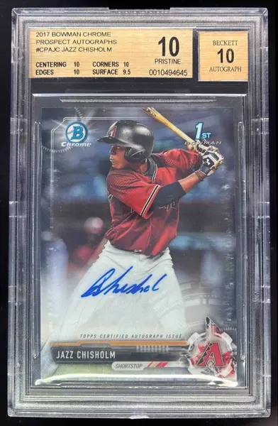 2017 Bowman Chrome Prospect Autographs #JC Jazz Chisholm Autograph Auto BGS 10