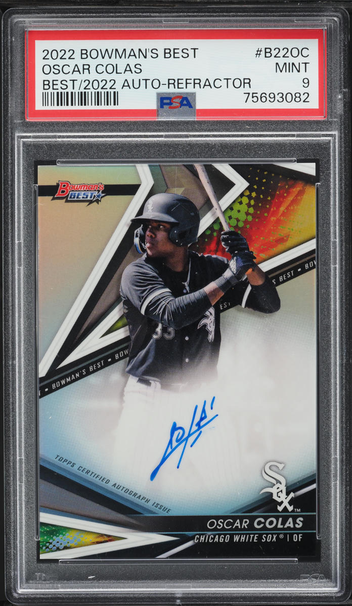 2022 Bowman's Best Of 2022 Refractor Oscar Colas PROSPECT AUTO #B22OC PSA 9 MINT