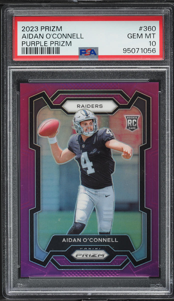 2023 Panini Prizm Purple Aidan O'Connell ROOKIE /125 #360 PSA 10 GEM MINT