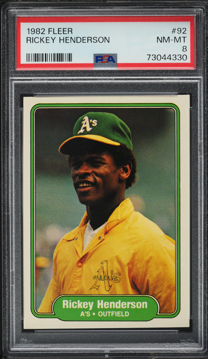 1982 Fleer Rickey Henderson #92 PSA 8 NM-MT