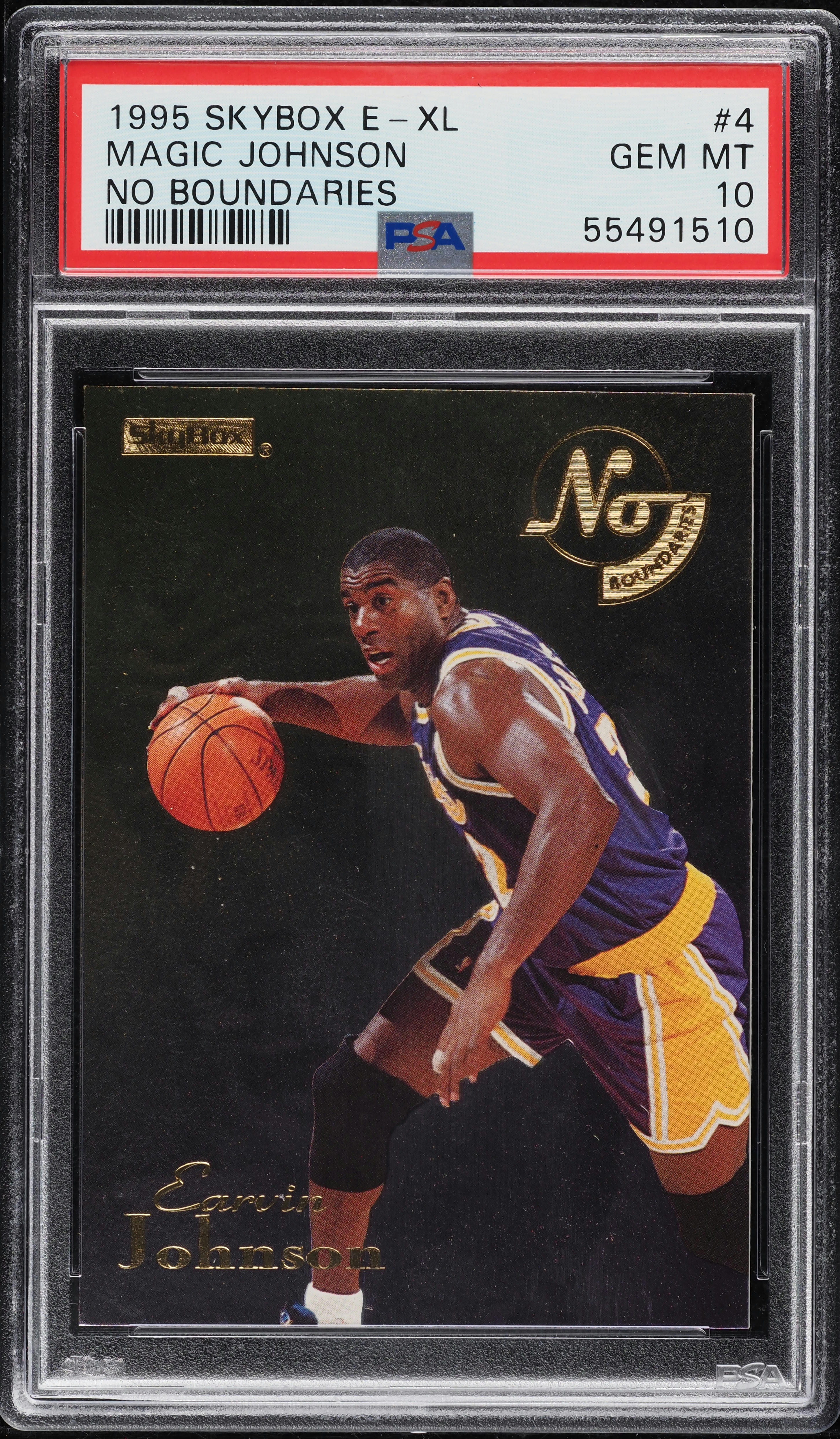 1995 Skybox E-XL No Boundaries Magic Johnson #4 PSA 10 GEM MINT