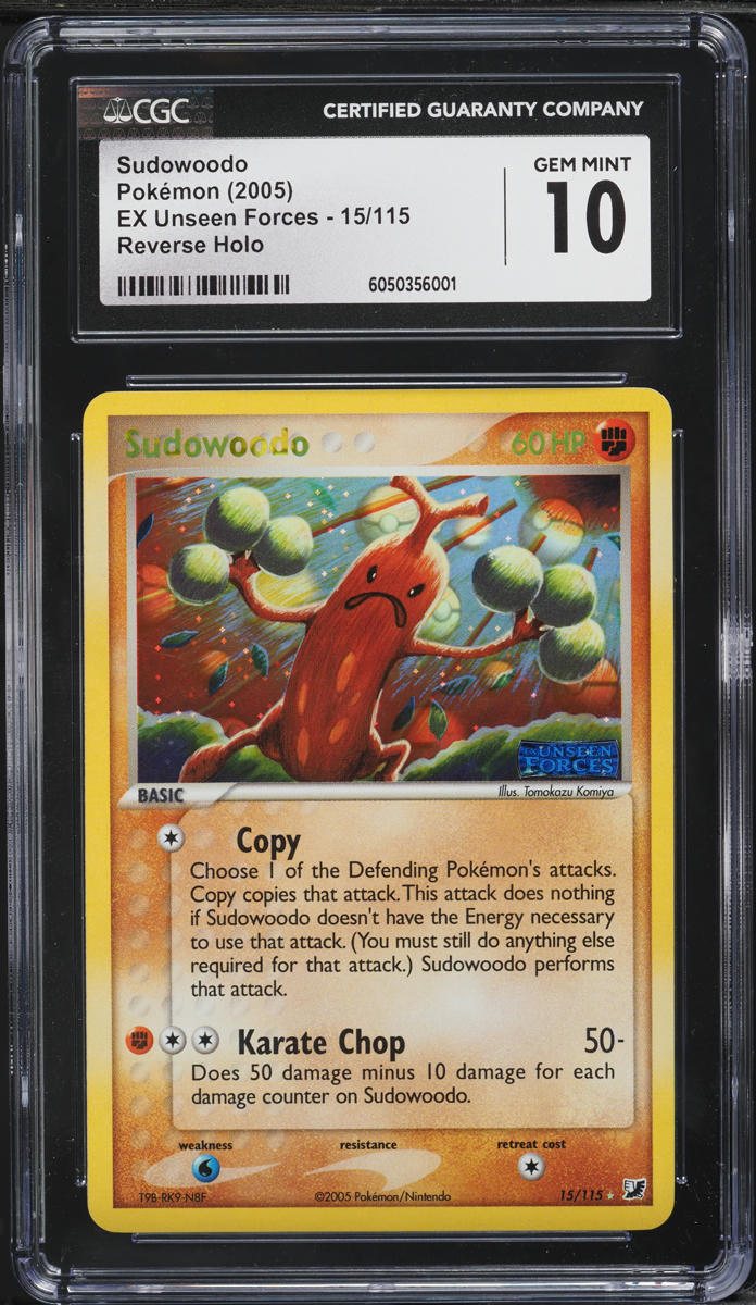 2005 Pokemon EX Unseen Forces Reverse Holo Sudowoodo #15 CGC 10 GEM MINT