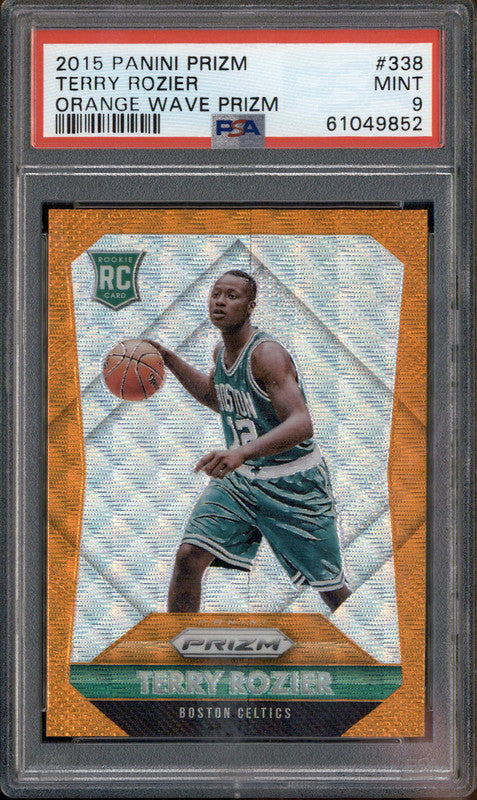 2015 Panini Prizm Orange Wave Prizm #338 Terry Rozier RC PSA 9