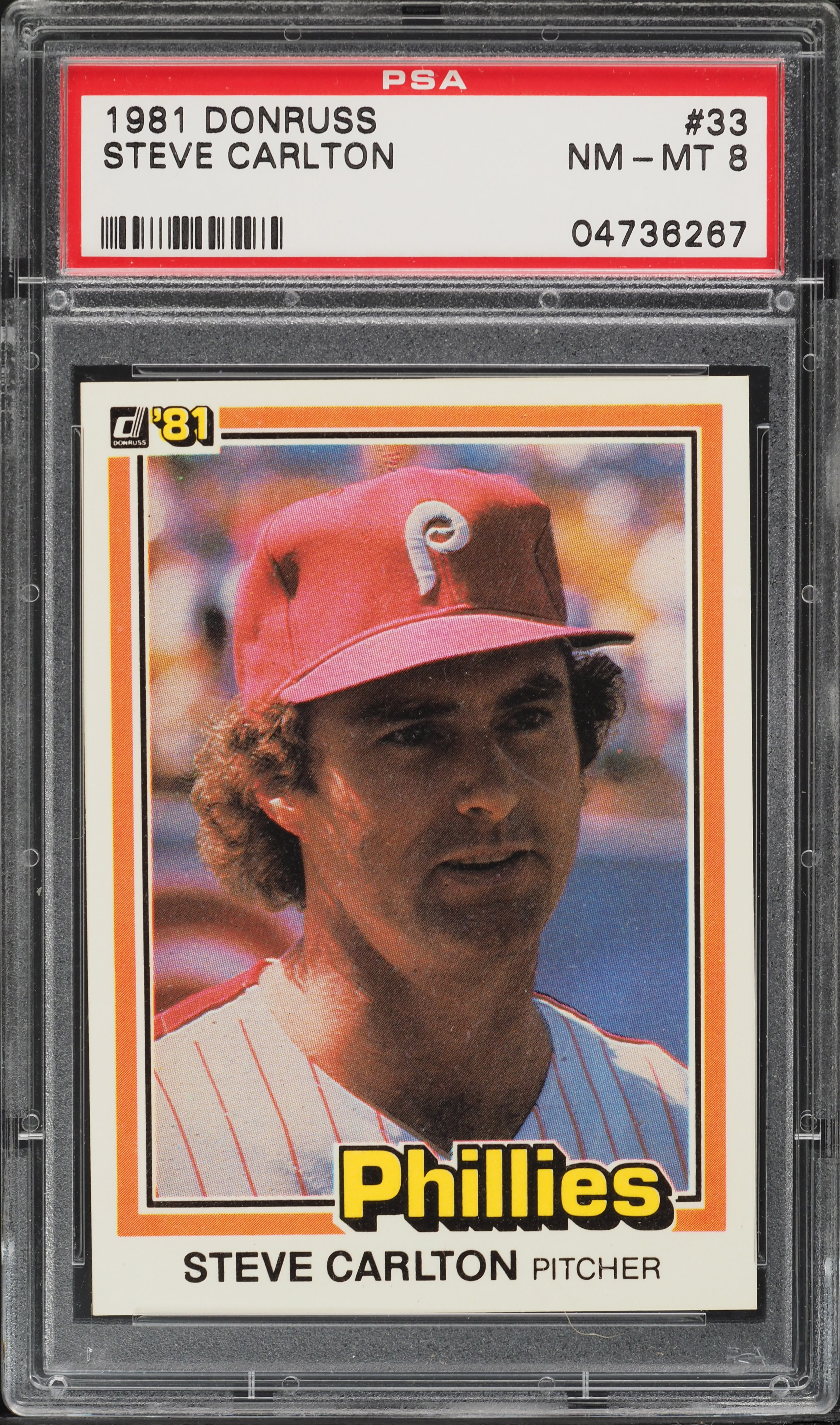 1981 Donruss Steve Carlton #33 PSA 8 NM-MT