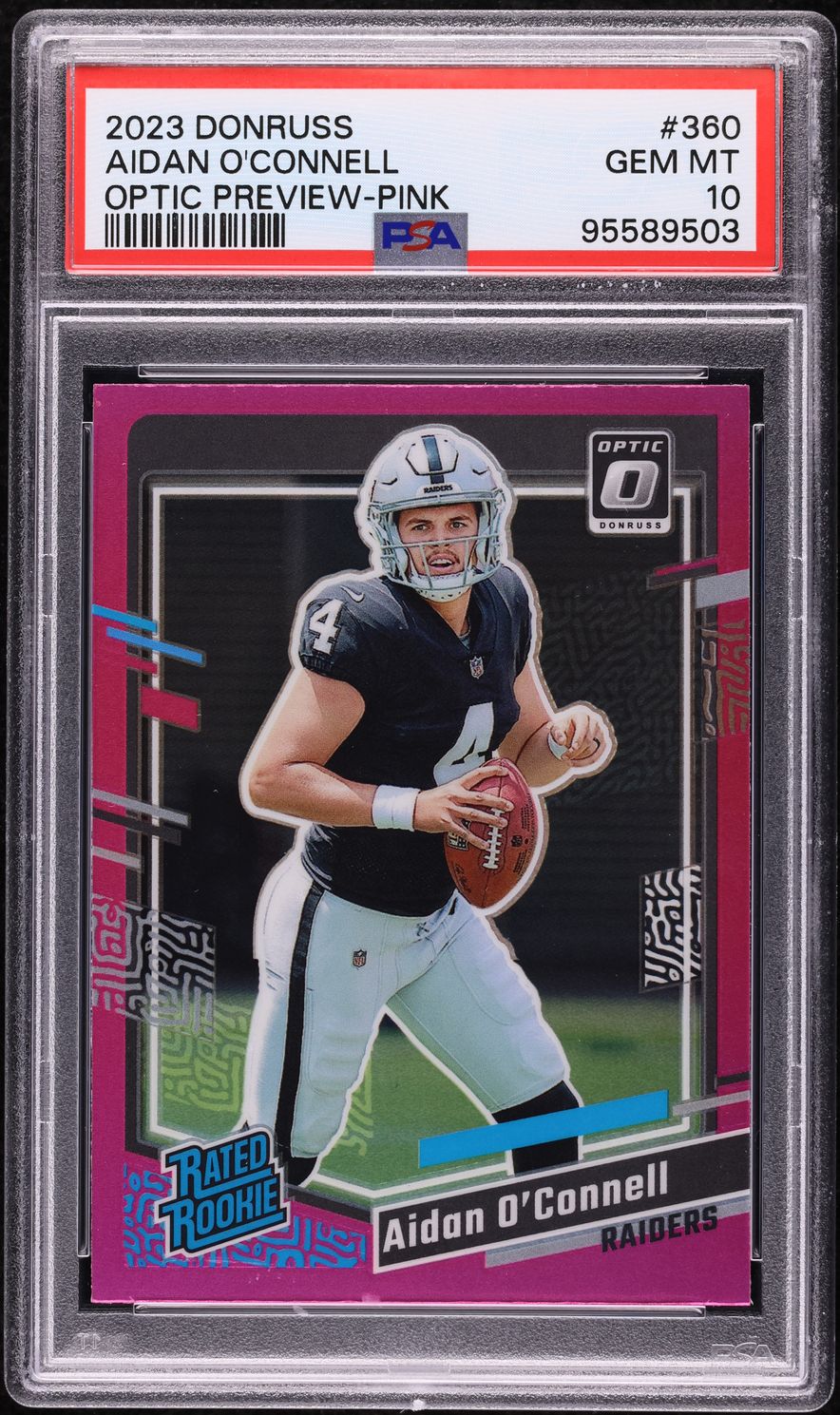 2023 Donruss Optic Preview Pink Aidan O'Connell ROOKIE #360 PSA 10 GEM MINT