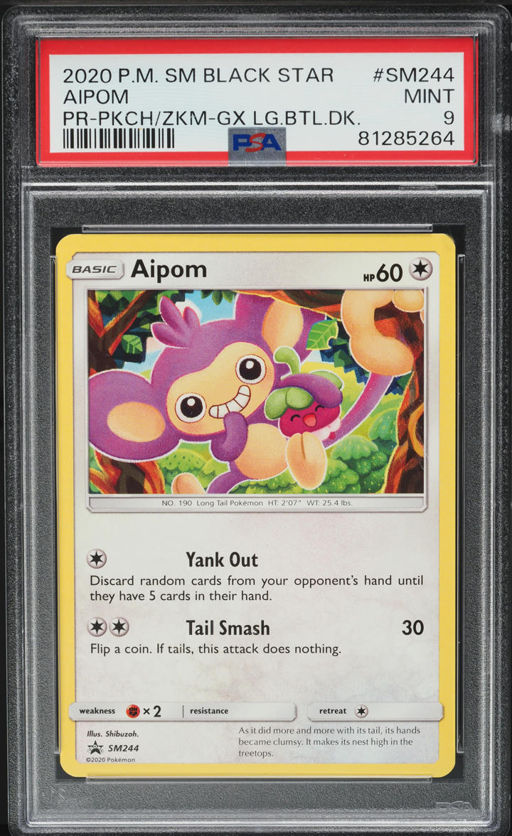 2020 Pokemon Sun & Moon Black Star Promo Aipom #SM244 PSA 9 MINT