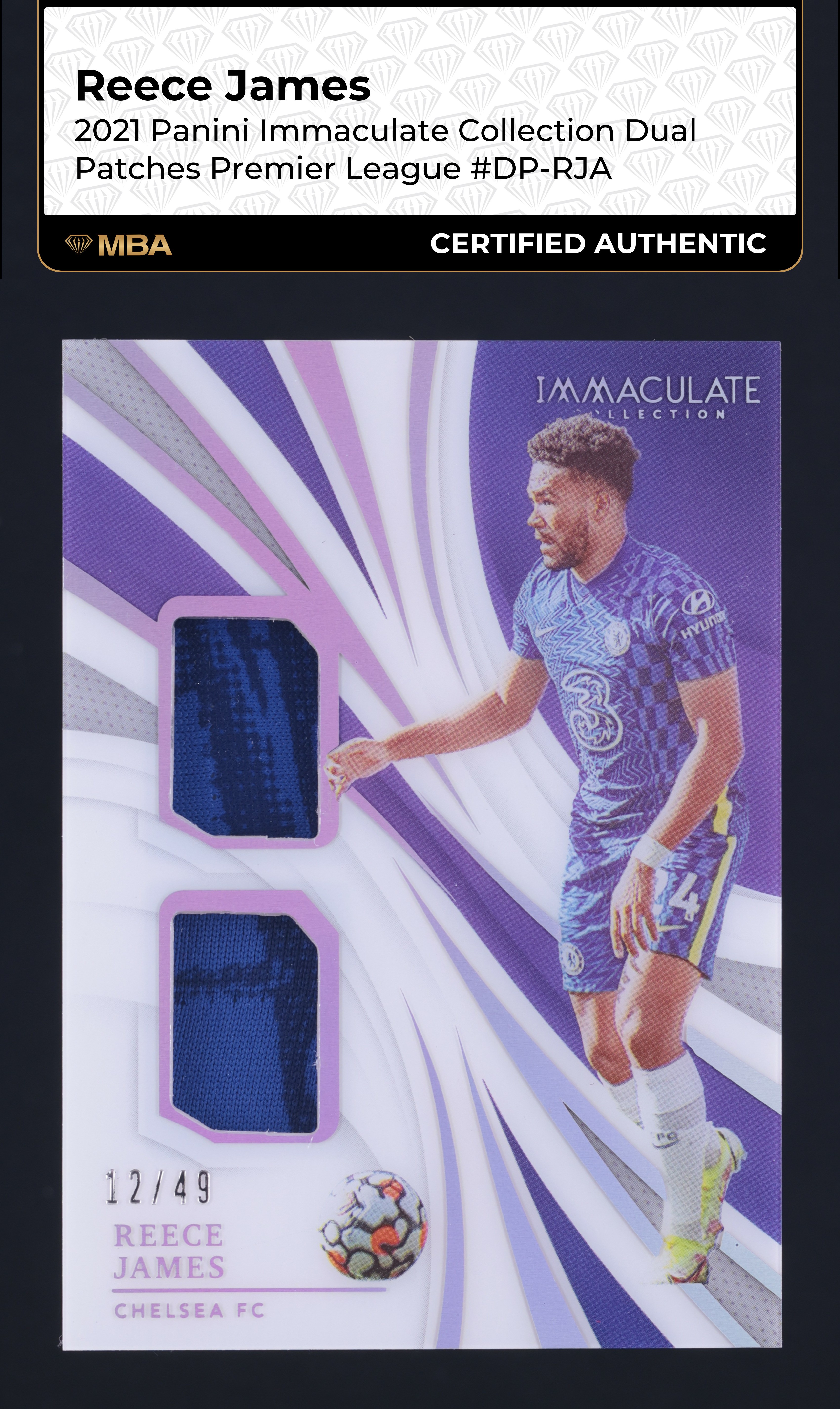2021 Immaculate Collection Premier League Reece James PATCH /49 #DP-RJA MBA AUTH