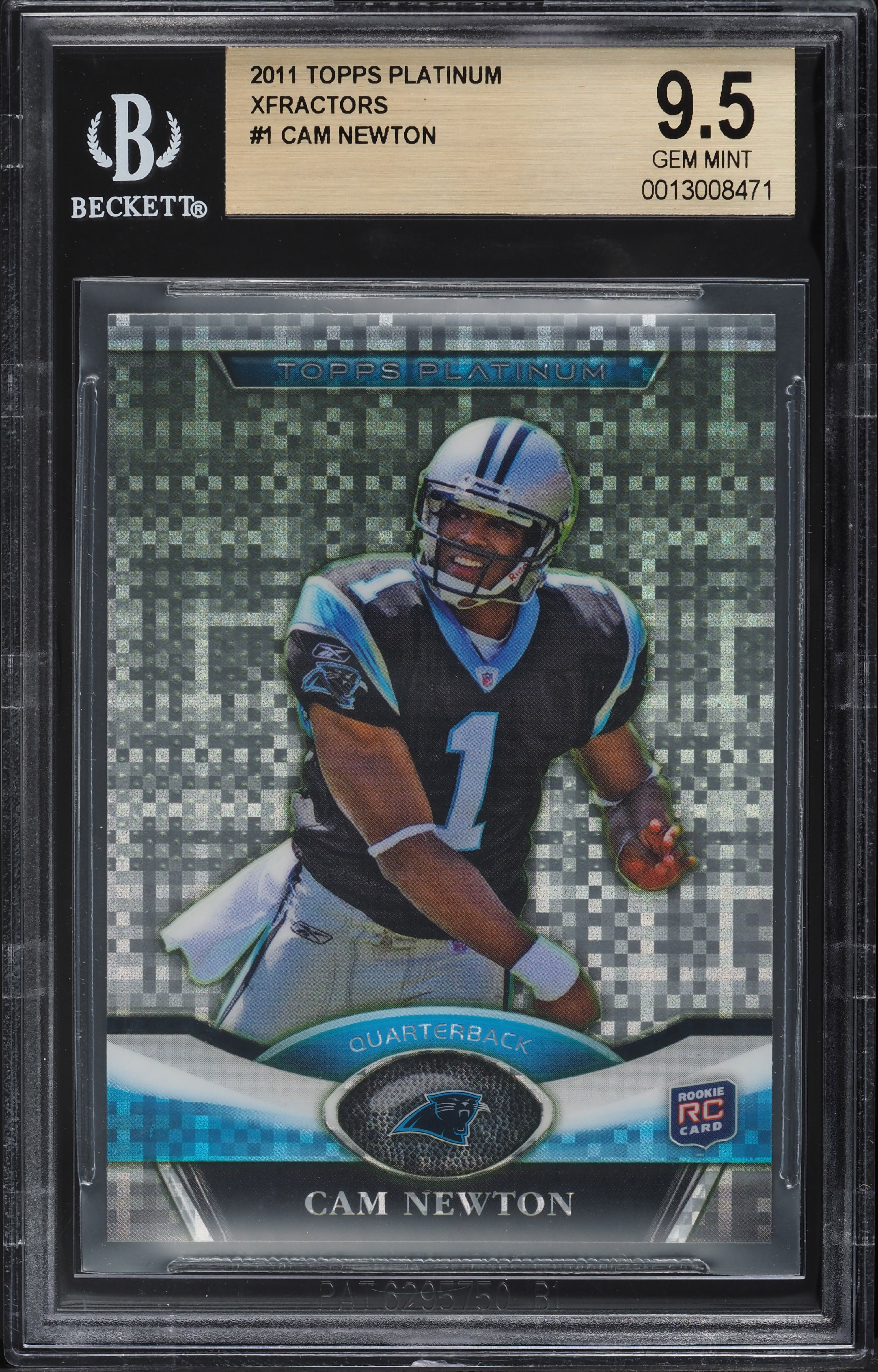 2011 Topps Platinum Xfractor Cam Newton ROOKIE #1 BGS 9.5 GEM MINT