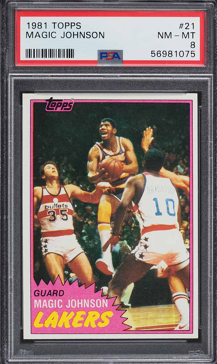 1981 Topps Basketball Magic Johnson #21 PSA 8 NM-MT