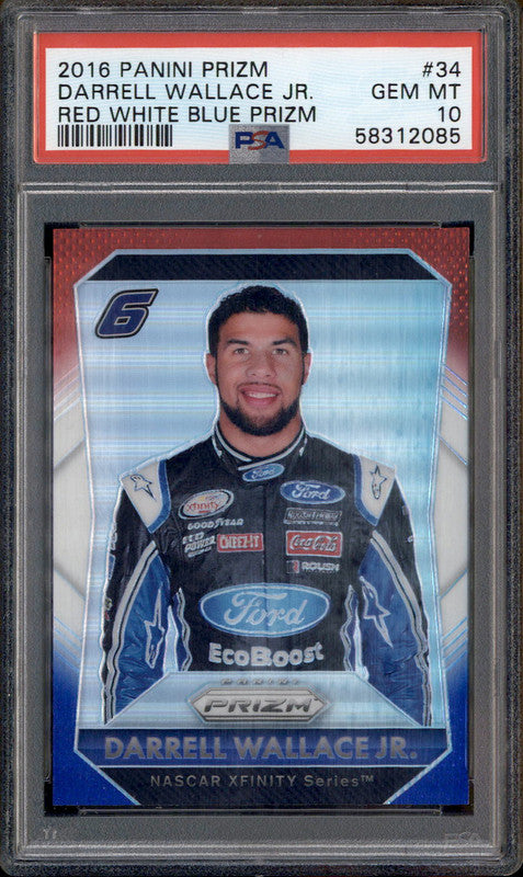 2016 Panini Prizm Red White Blue Prizm #34 Darrell Wallace Jr. PSA 10