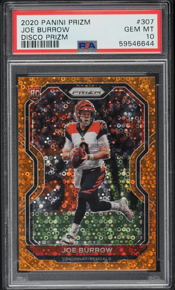 2020 Panini Prizm Disco Joe Burrow ROOKIE #307 PSA 10 GEM MINT