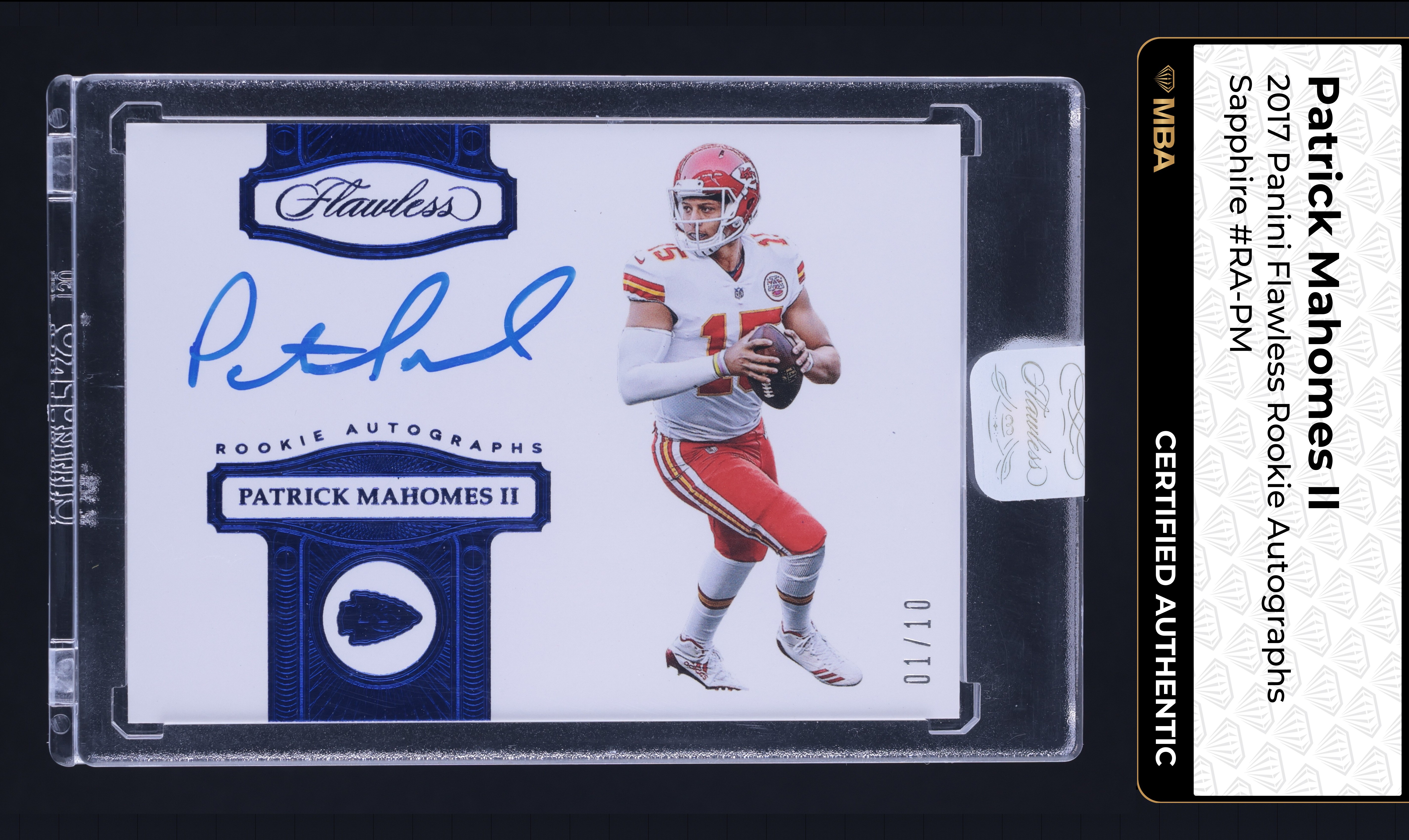 2017 Panini Flawless Sapphire Patrick Mahomes II RC AUTO 1/10 #RA-PM MBA AUTH