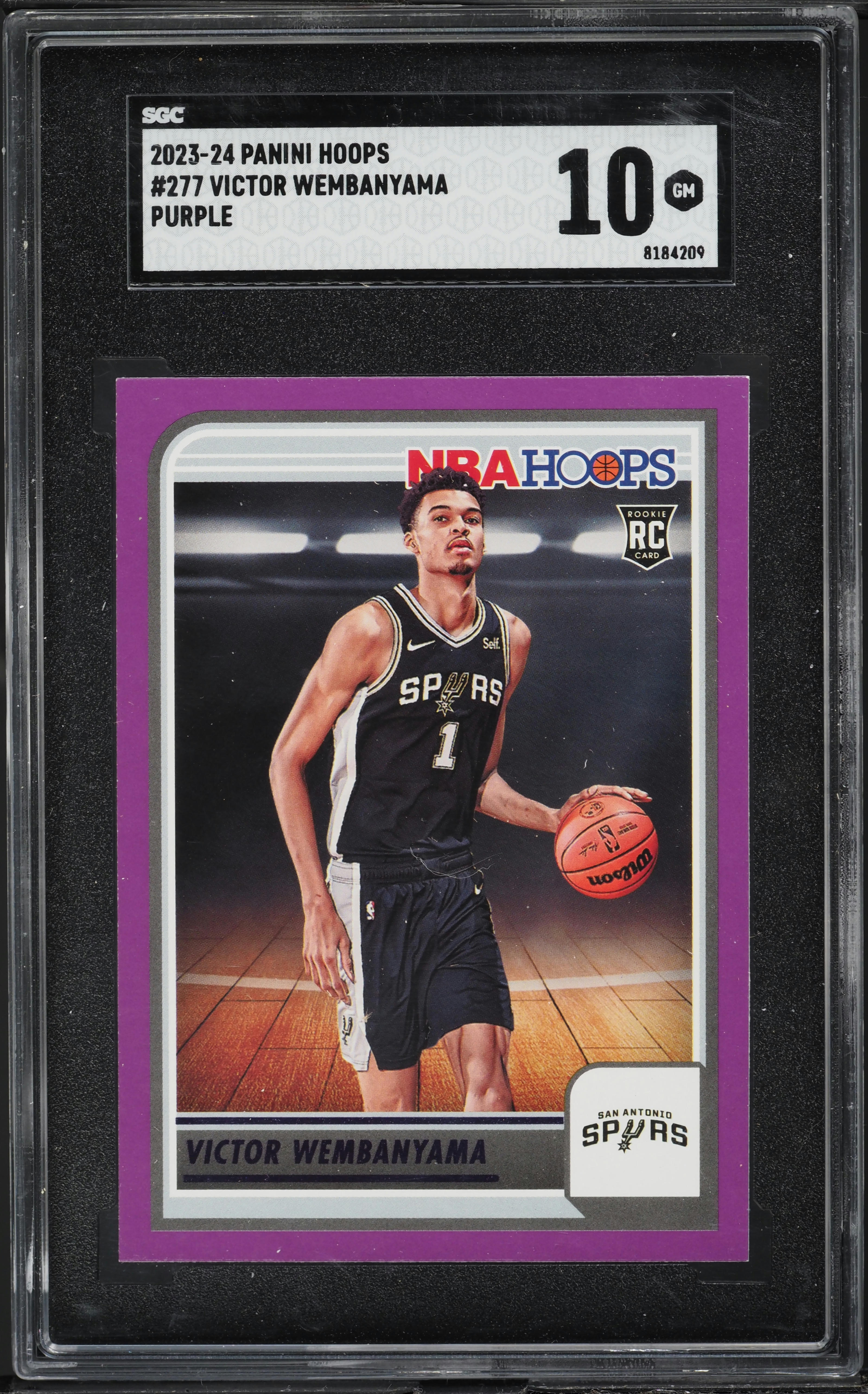 2023 Hoops Purple Victor Wembanyama ROOKIE #277 SGC 10 GEM MINT