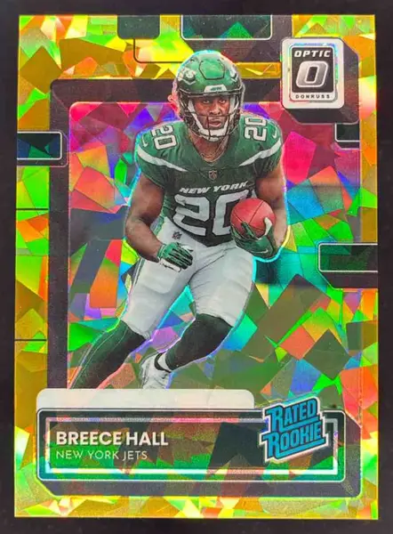 2022 Donruss Optic Rated Rookies Preview Gold Ice #P-314 Breece Hall RC /10
