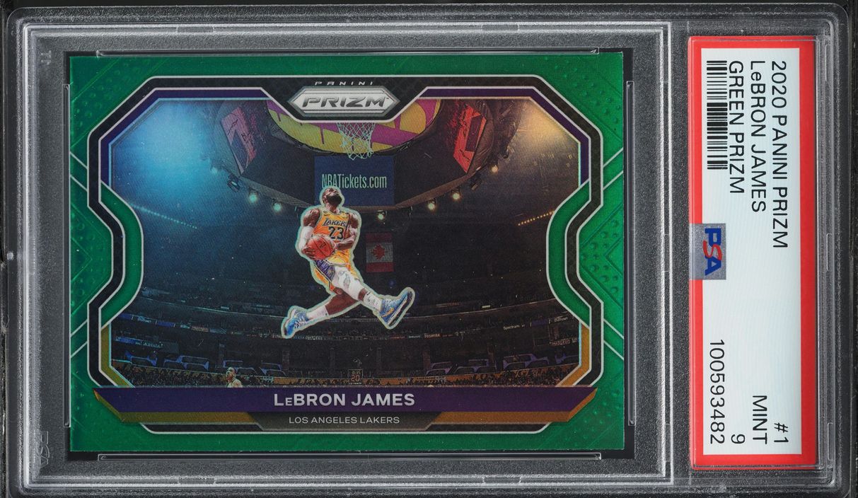 2020 Panini Prizm Green LeBron James #1 PSA 9 MINT