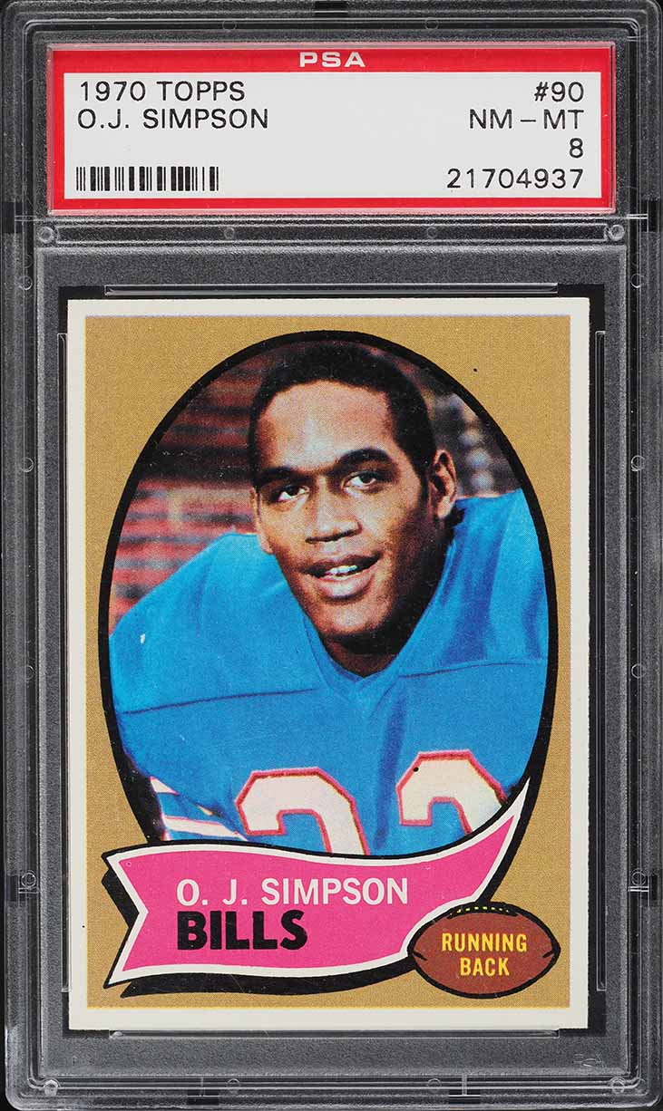 1970 Topps Football O.J. Simpson ROOKIE #90 PSA 8 NM-MT