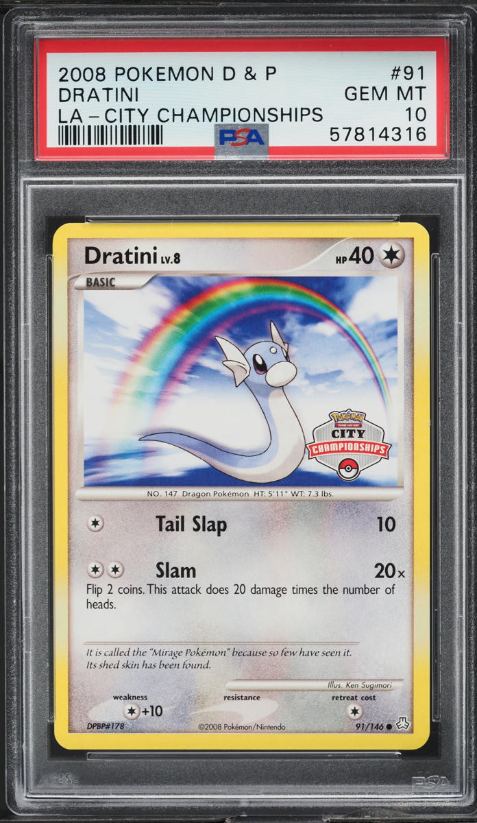 2008 Pokemon DP Legends Awakened La-City Championships Dratini #91 PSA 10 GEM