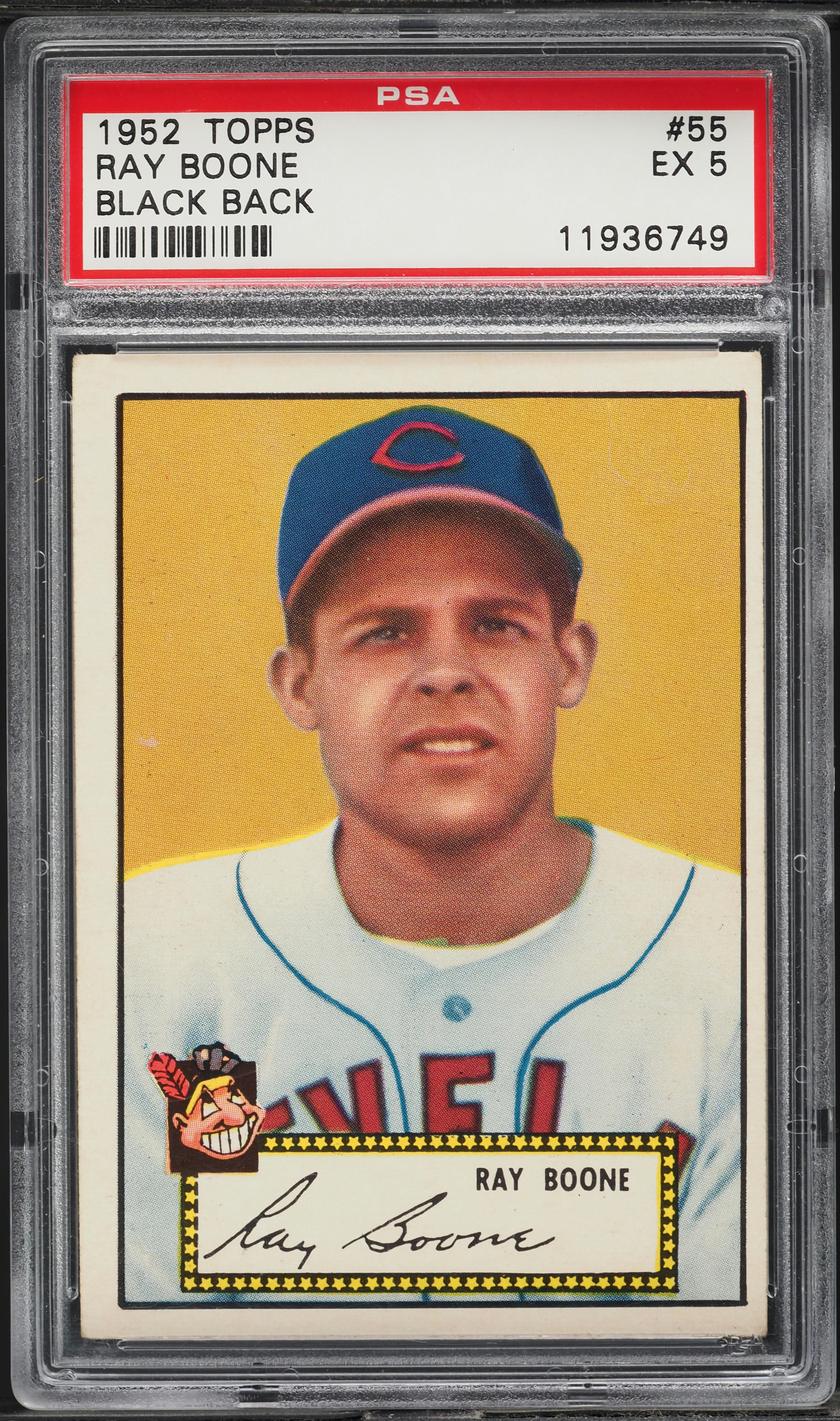 1952 Topps Ray Boone BLACK BACK #55 PSA 5 EX