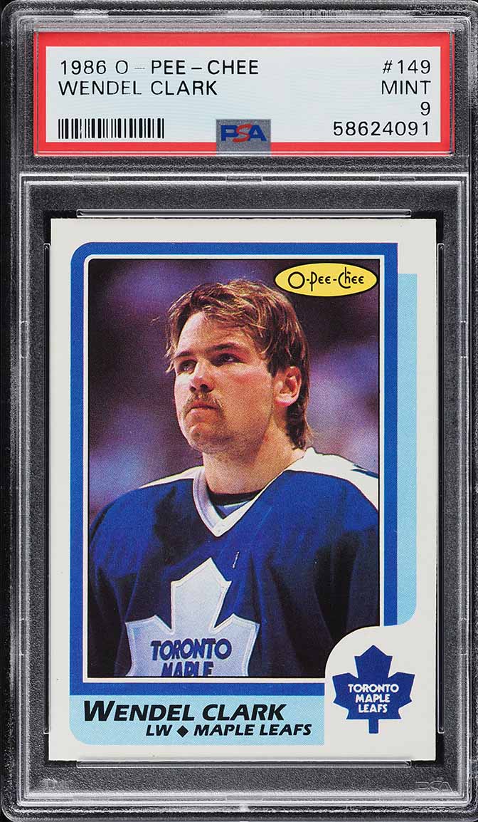 1986 O-Pee-Chee Hockey Wendel Clark ROOKIE #149 PSA 9 MINT