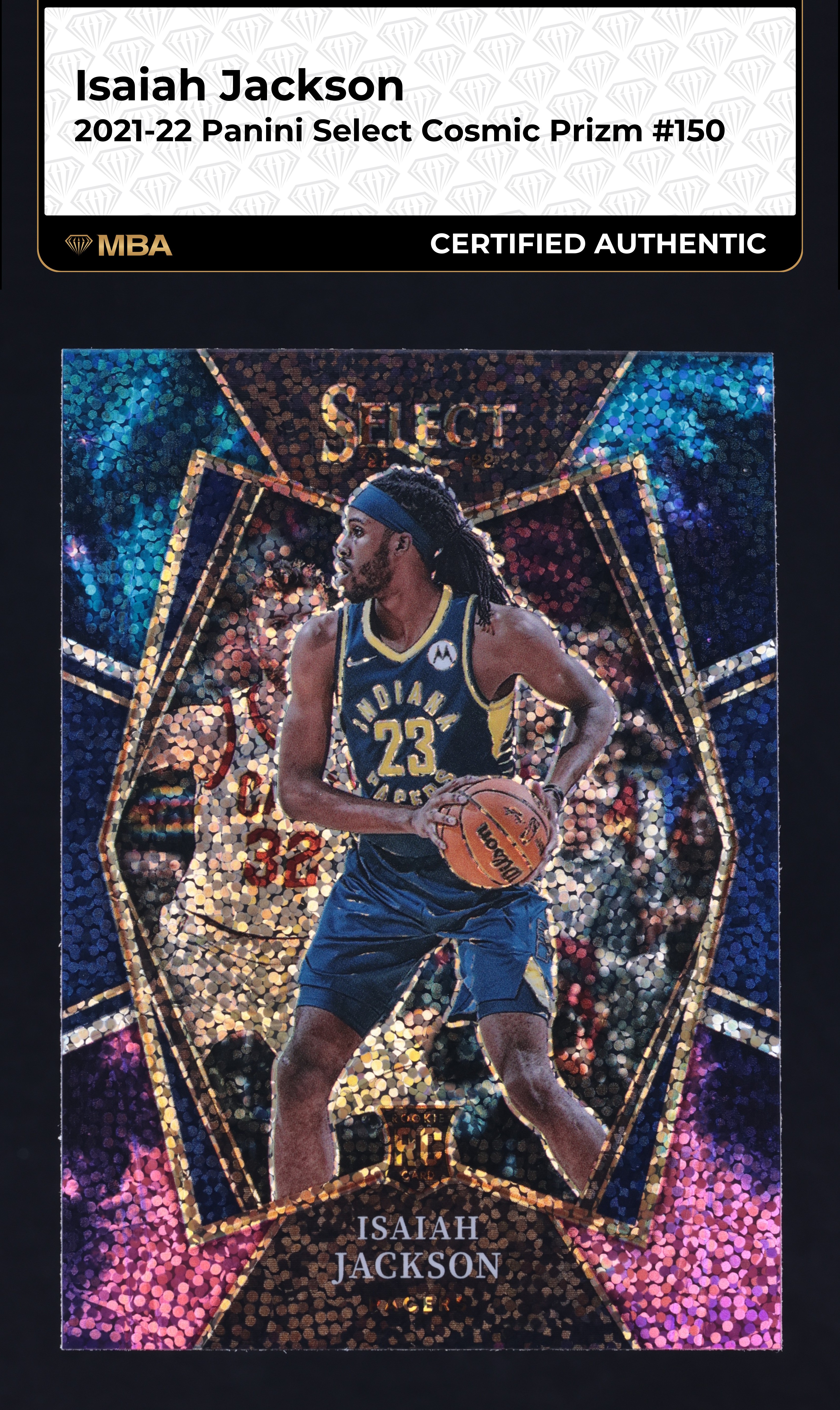 2021 Select Premier Level Cosmic Prizm Isaiah Jackson ROOKIE #150 MBA AUTH