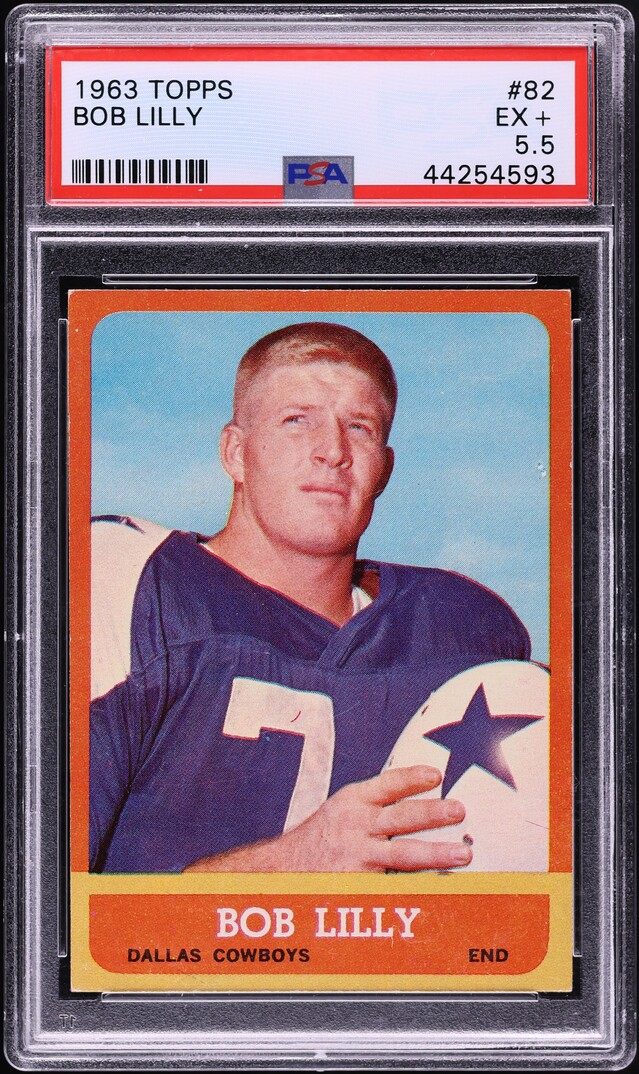 1963 Topps Football Bob Lilly ROOKIE #82 PSA 5.5 EX+