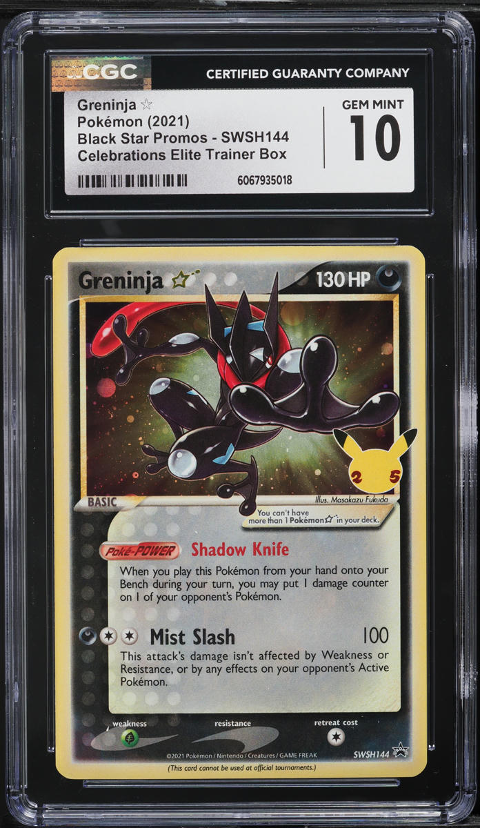 2021 Pokemon SWSH Black Star Promo Celebrations Greninja Gold Star #144 CGC 10