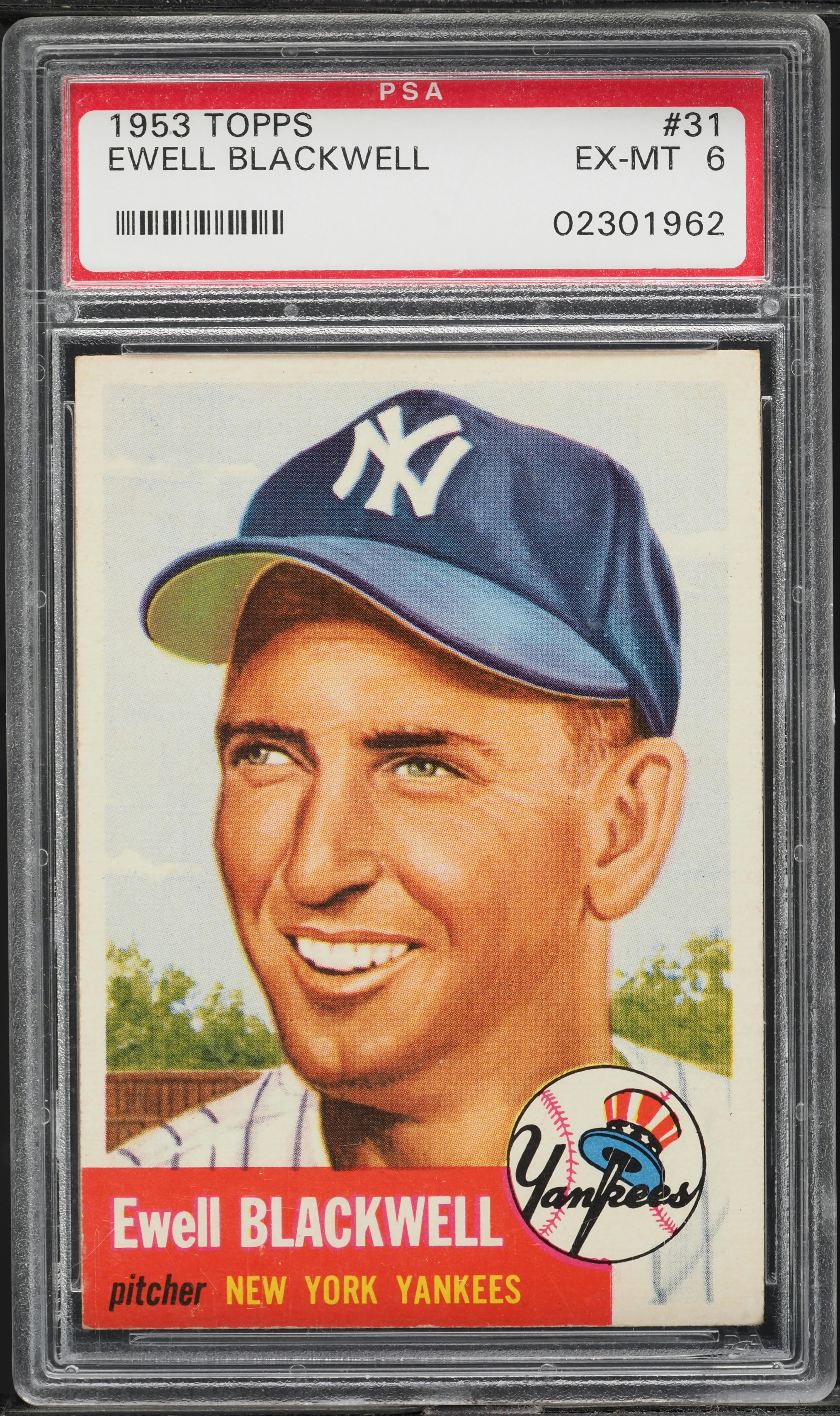 1953 Topps Ewell Blackwell SHORT PRINT #31 PSA 6 EXMT