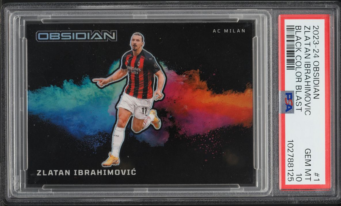 2023 Panini Obsidian Black Colorblast Zlatan Ibrahimovic #1 PSA 10 GEM MINT