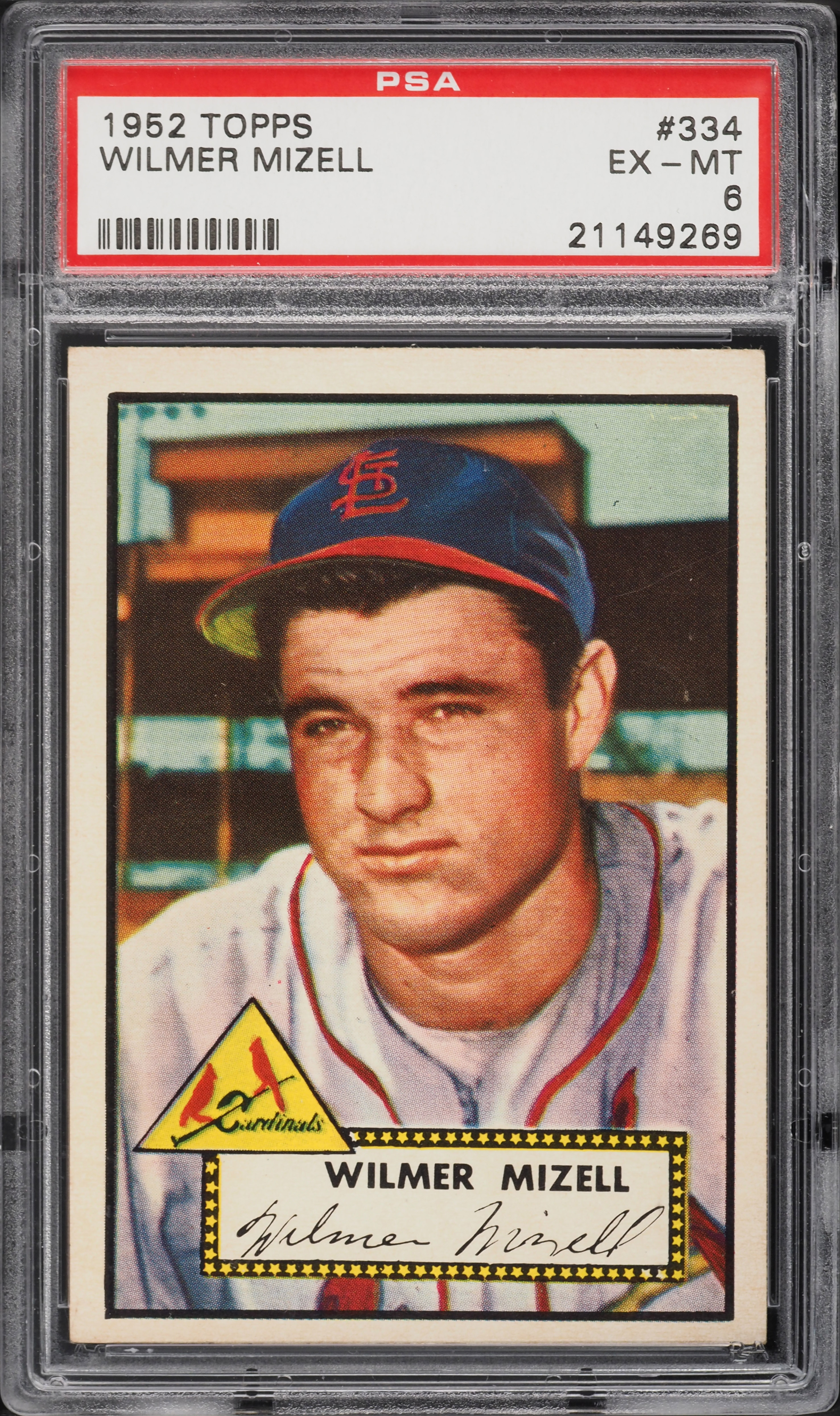 1952 Topps Wilmer Mizell ROOKIE #334 PSA 6 EXMT
