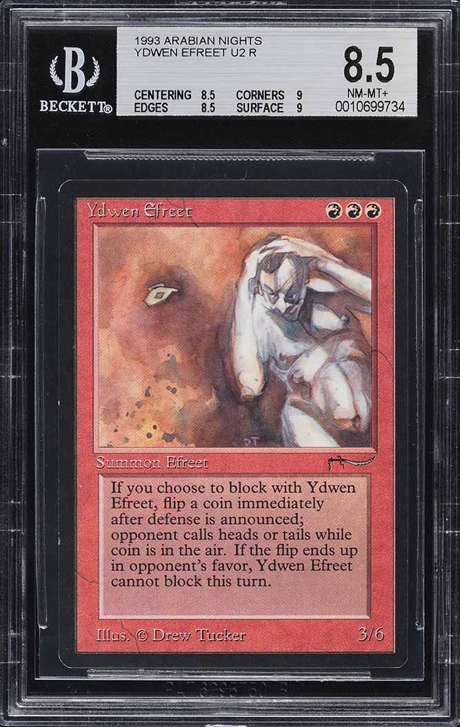 1993 Magic The Gathering MTG Arabian Nights Ydwen Efreet U2 R BGS 8.5 NM-MT+