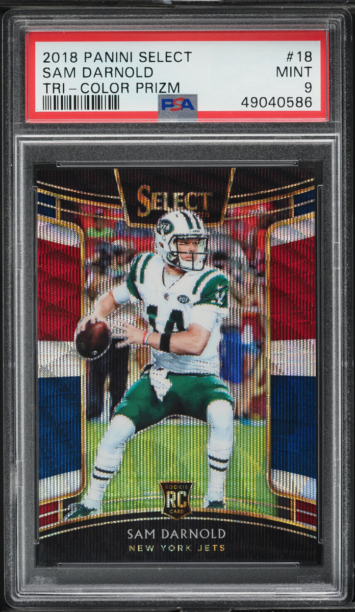 2018 Select Concourse Tri-Color Prizm Sam Darnold ROOKIE /199 #18 PSA 9 MINT