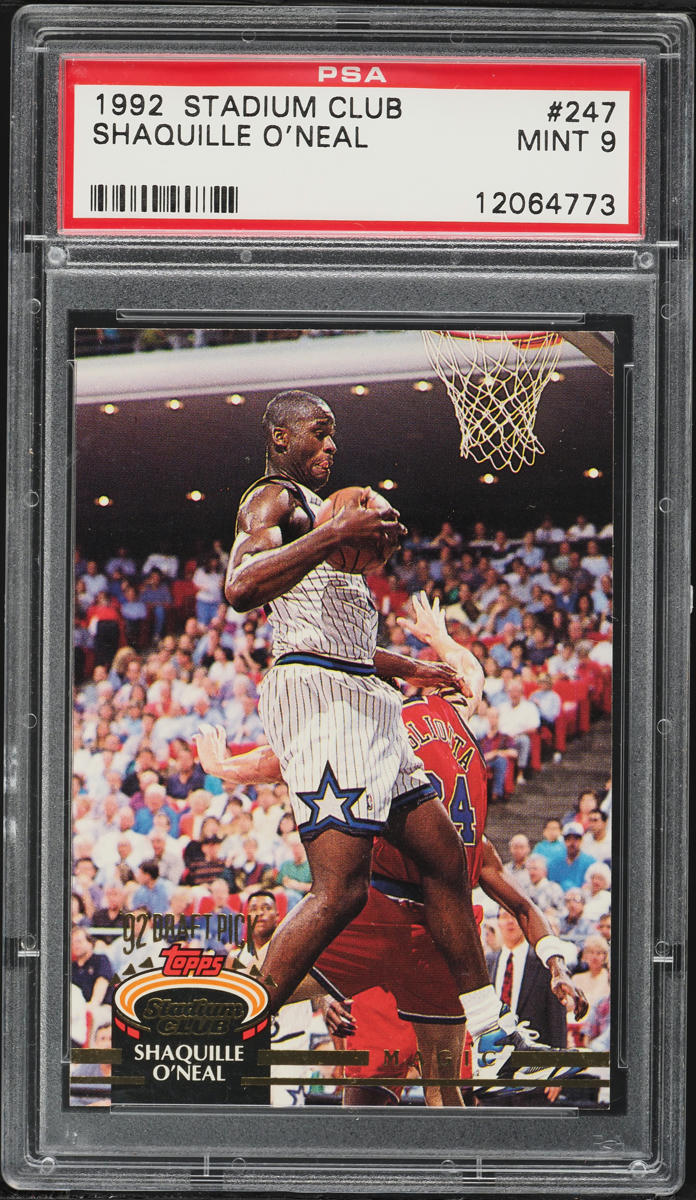 1992 Stadium Club Basketball Shaquille O'Neal ROOKIE #247 PSA 9 MINT